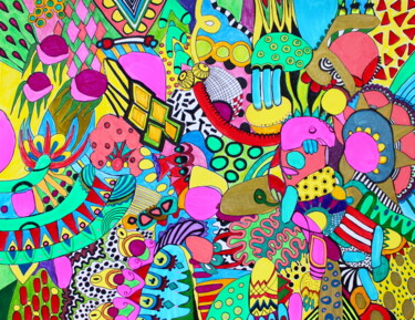 Peinture intitulée "593. Sweet Colorful…" par Veera Zukova, Œuvre d'art originale, Marqueur