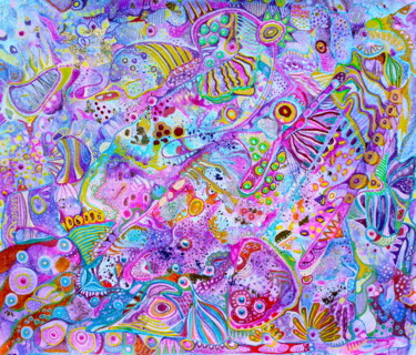 Peinture intitulée "671. Psychedelic Ha…" par Veera Zukova, Œuvre d'art originale, Acrylique