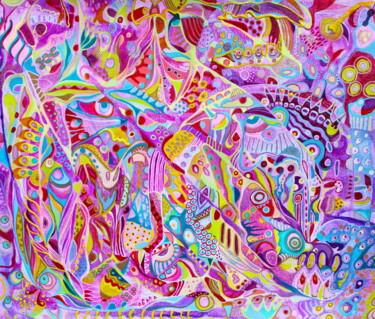 Malerei mit dem Titel "673. Vibrant Dreams…" von Veera Zukova, Original-Kunstwerk, Acryl