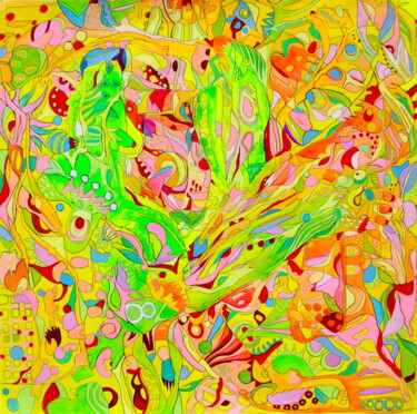 Painting titled "672. Tropical Whirl…" by Veera Zukova, Original Artwork, Acrylic