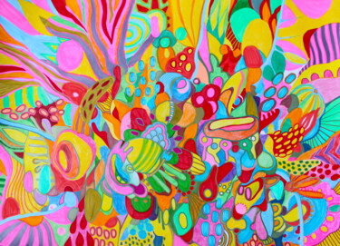 Painting titled "674. Vibrant Chaos…" by Veera Zukova, Original Artwork, Pencil