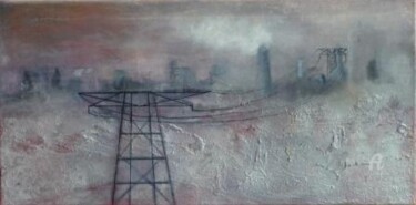 Painting titled "Haute tension" by Velec, Original Artwork, Oil