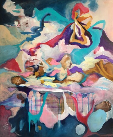 Malarstwo zatytułowany „Entre ciel et mer” autorstwa Vénie, Oryginalna praca, Akryl