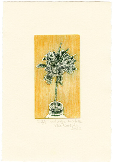 Prenten & gravures getiteld "Still life #1" door Vera Almeida, Origineel Kunstwerk, Ets