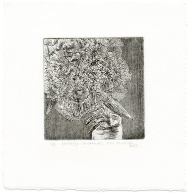 Prenten & gravures getiteld "Still life #2 black…" door Vera Almeida, Origineel Kunstwerk, Ets