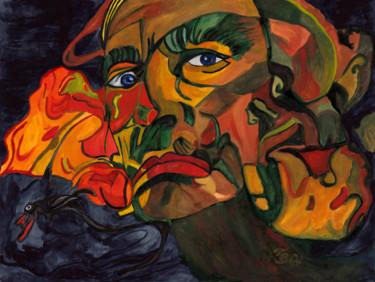 Malerei mit dem Titel "der Narr" von Vera Boldt, Original-Kunstwerk, Aquarell