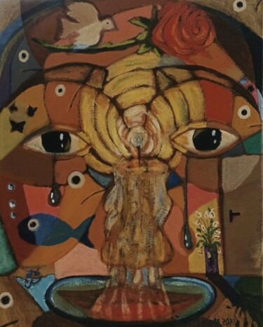 Pintura titulada "Abissal" por Vera Borges, Obra de arte original, Acrílico Montado en Bastidor de camilla de madera