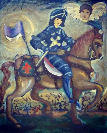Ζωγραφική με τίτλο "Salve Joana D'Arc" από Vera Borges, Αυθεντικά έργα τέχνης, Ακρυλικό