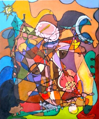Malarstwo zatytułowany „Fragmentada II” autorstwa Vera Borges, Oryginalna praca, Akryl Zamontowany na Drewniana rama noszy