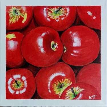 Pittura intitolato "Яблоки красные" da Vera Filatova, Opera d'arte originale, Acrilico