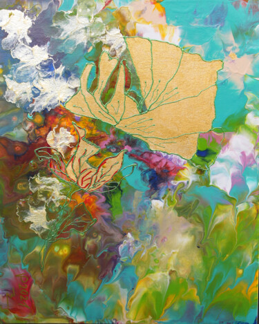Painting titled "Fleur 6" by Vera Podkoritova, Original Artwork, Acrylic