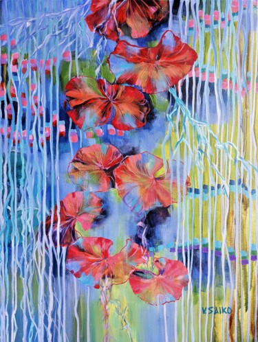 绘画 标题为“Enchanting Lotus: P…” 由Vera Saiko, 原创艺术品, 丙烯