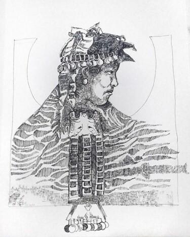 Desenho intitulada "La mirada inquieta 2" por Vera Di Bianca, Obras de arte originais, Tinta