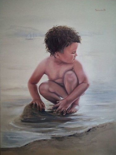 Painting titled "Al mare" by Veranikash, Original Artwork, Oil