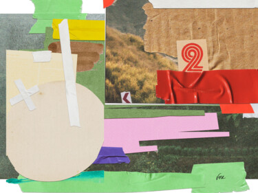 Collagen mit dem Titel "Road 2" von Vercmagnus - The Leather Collage Master, Original-Kunstwerk, Collagen