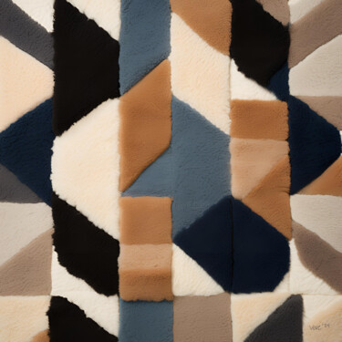 "Textile Art Tufted…" başlıklı Kolaj Vercmagnus - The Leather Collage Master tarafından, Orijinal sanat, Kolaj