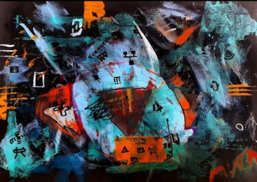 "Blue Abstract 2" başlıklı Tablo Vercmagnus tarafından, Orijinal sanat, Akrilik