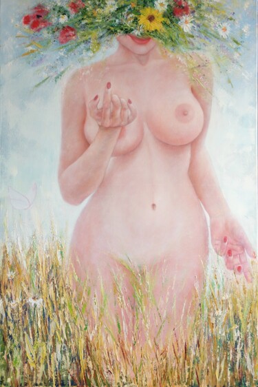 Картина под названием "Mujer pagana" - Vero Adoni, Подлинное произведение искусства, Масло