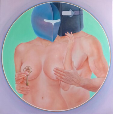 Картина под названием "Make love not war" - Vero Adoni, Подлинное произведение искусства, Масло