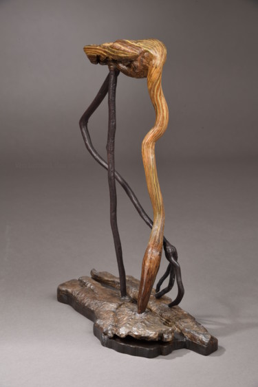 Скульптура под названием "Un court instant" - Véro Lombard, Подлинное произведение искусства, Дерево