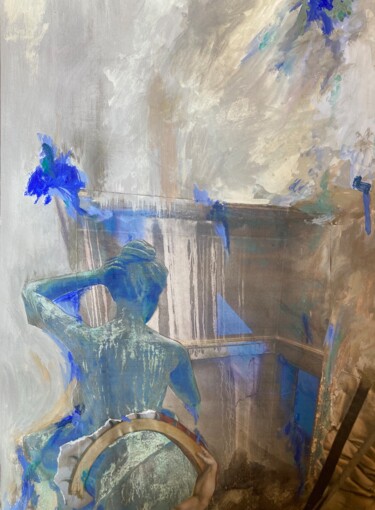 Картина под названием "Dos bleu" - Vero Masque, Подлинное произведение искусства, Акрил Установлен на картон