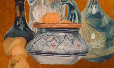 Dessin intitulée "La jatte de fruits" par Victoria, Œuvre d'art originale, Pastel