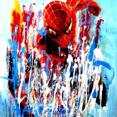 Painting titled "SPIDER COLOR MOOD" by Vero Cristalli, Original Artwork, Collages Mounted on Wood Stretcher frame