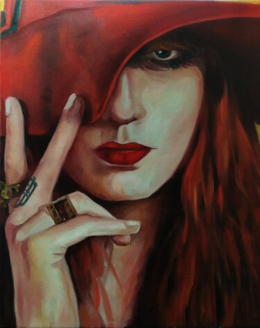 Painting titled "Portrait of "Floren…" by Veronica Ciccarese, Original Artwork, Oil