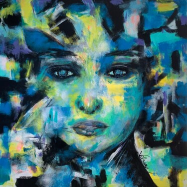 Картина под названием "Iris" - Veronica Vilsan, Подлинное произведение искусства, Акрил Установлен на Деревянная рама для но…