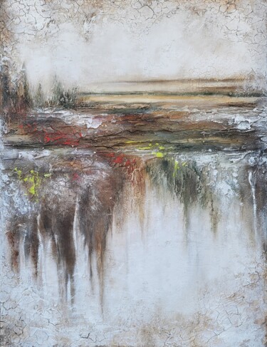 Schilderij getiteld "Abstract landscape…" door Veronika Obushikhina, Origineel Kunstwerk, Acryl