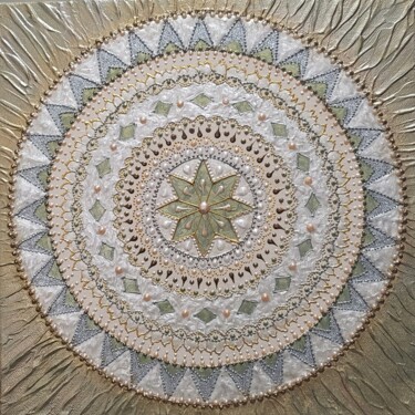 Картина под названием "Mandala Artwork, Cr…" - Veronika Obushikhina, Подлинное произведение искусства, Акрил