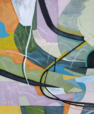 Картина под названием "Abstract Art Textur…" - Veronika Obushikhina, Подлинное произведение искусства, Акрил