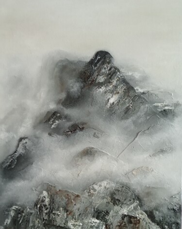 Peinture intitulée "Горный туман" par Veronika Pozdova, Œuvre d'art originale, Huile Monté sur Châssis en bois