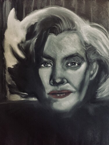 Drawing titled "Le côté sombre" by Veronique Blaevoet, Original Artwork, Pastel