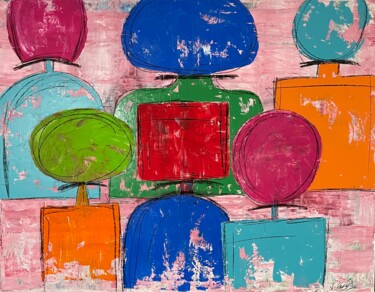 Картина под названием "Olds Flacons" - Véronique Cézard, Подлинное произведение искусства, Акрил Установлен на Деревянная ра…