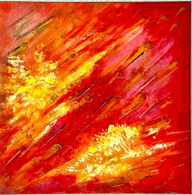 Peinture intitulée "Ciel rouge 2" par Véronique Constantin, Œuvre d'art originale, Acrylique