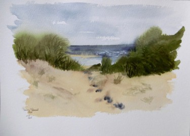 Peinture intitulée "Banna Strand 1" par Véronique Crombé, Œuvre d'art originale, Aquarelle