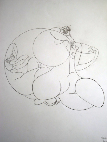 Dessin intitulée "VOLUPTE" par Véronique Ducreux, Œuvre d'art originale, Crayon