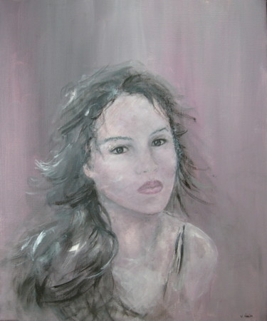 Malarstwo zatytułowany „Portrait de Femme -…” autorstwa Véronique Heim, Oryginalna praca, Akryl