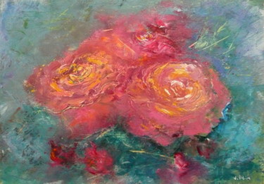 Peinture intitulée "Roses Freisenger Mo…" par Véronique Heim, Œuvre d'art originale, Acrylique