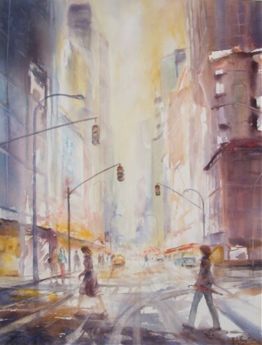 Peinture intitulée "Après la pluie" par Véronique Le Forestier, Œuvre d'art originale