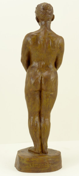 Sculpture titled "Étude de dos" by Véronique Lopez-Boiteux, Original Artwork, Terra cotta