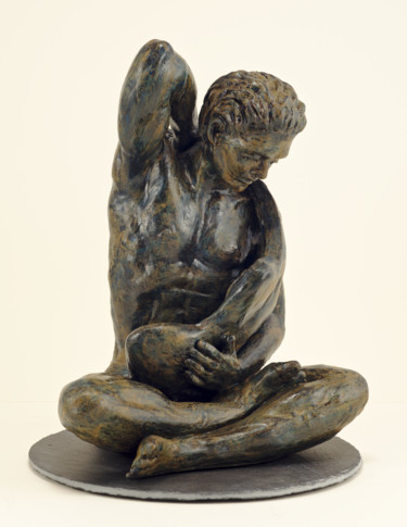 Sculptuur getiteld "La corde sensible" door Véronique Lopez-Boiteux, Origineel Kunstwerk, Terra cotta