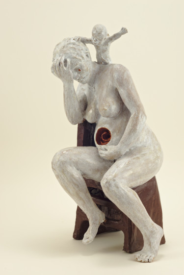 Sculpture intitulée "À Julien" par Véronique Lopez-Boiteux, Œuvre d'art originale, Terre cuite