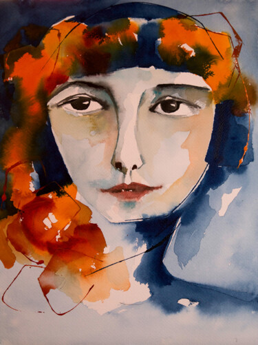 Картина под названием "Carmen-03" - Véronique Piaser-Moyen, Подлинное произведение искусства, Акварель Установлен на картон