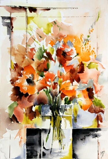 Peinture intitulée "Bouquet de Pondy 01" par Véronique Piaser-Moyen, Œuvre d'art originale, Aquarelle