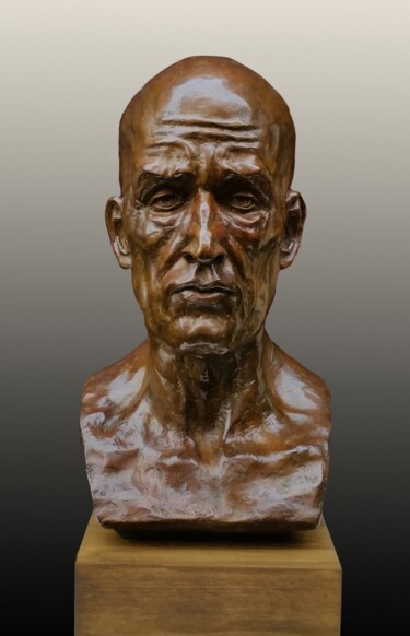 Скульптура под названием "Vieil Homme II" - Pico Sculpteur, Подлинное произведение искусства, Бронза