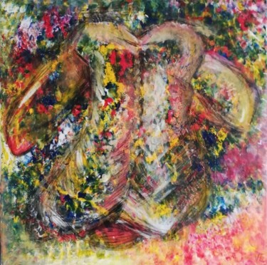 Malerei mit dem Titel "DOS" von Véronique Trovalet, Original-Kunstwerk, Acryl