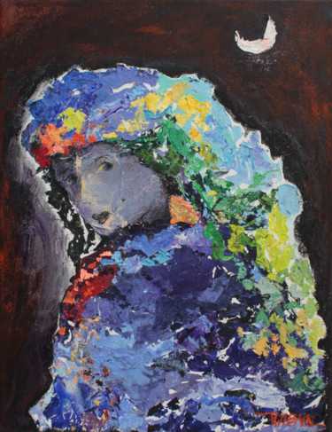 Картина под названием "Carmen" - Véronique Wibaux, Подлинное произведение искусства, Акрил Установлен на Деревянная рама для…