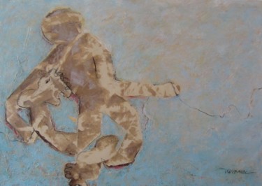 Painting titled "vitiligo-man" by Véronique Wibaux, Original Artwork, Acrylic